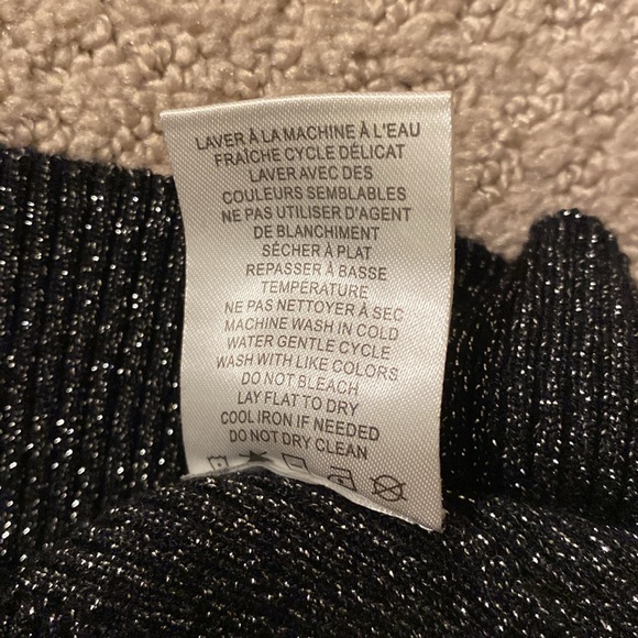 House of Harlow 1960 Shimmer Knit Black Metallic Sleeveless Mock Neck Top - L - Picture 5 of 5